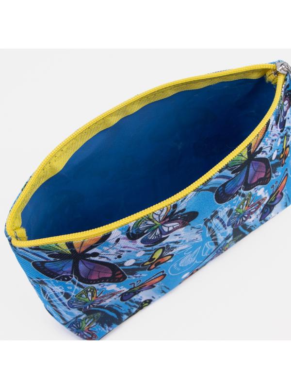 Косметичка на молнии, цвет голубой