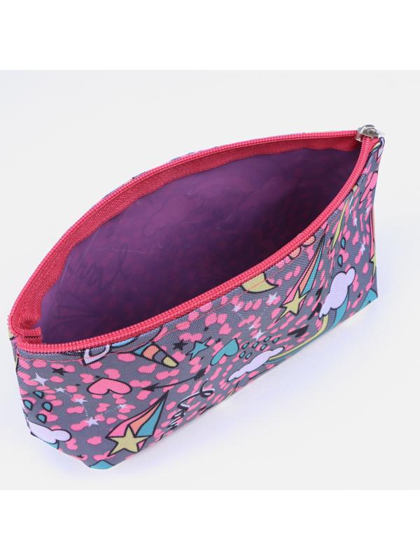 Косметичка на молнии, цвет розовый