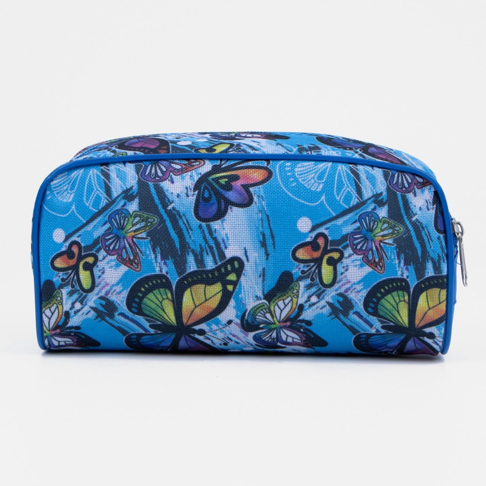 Косметичка на молнии, цвет голубой