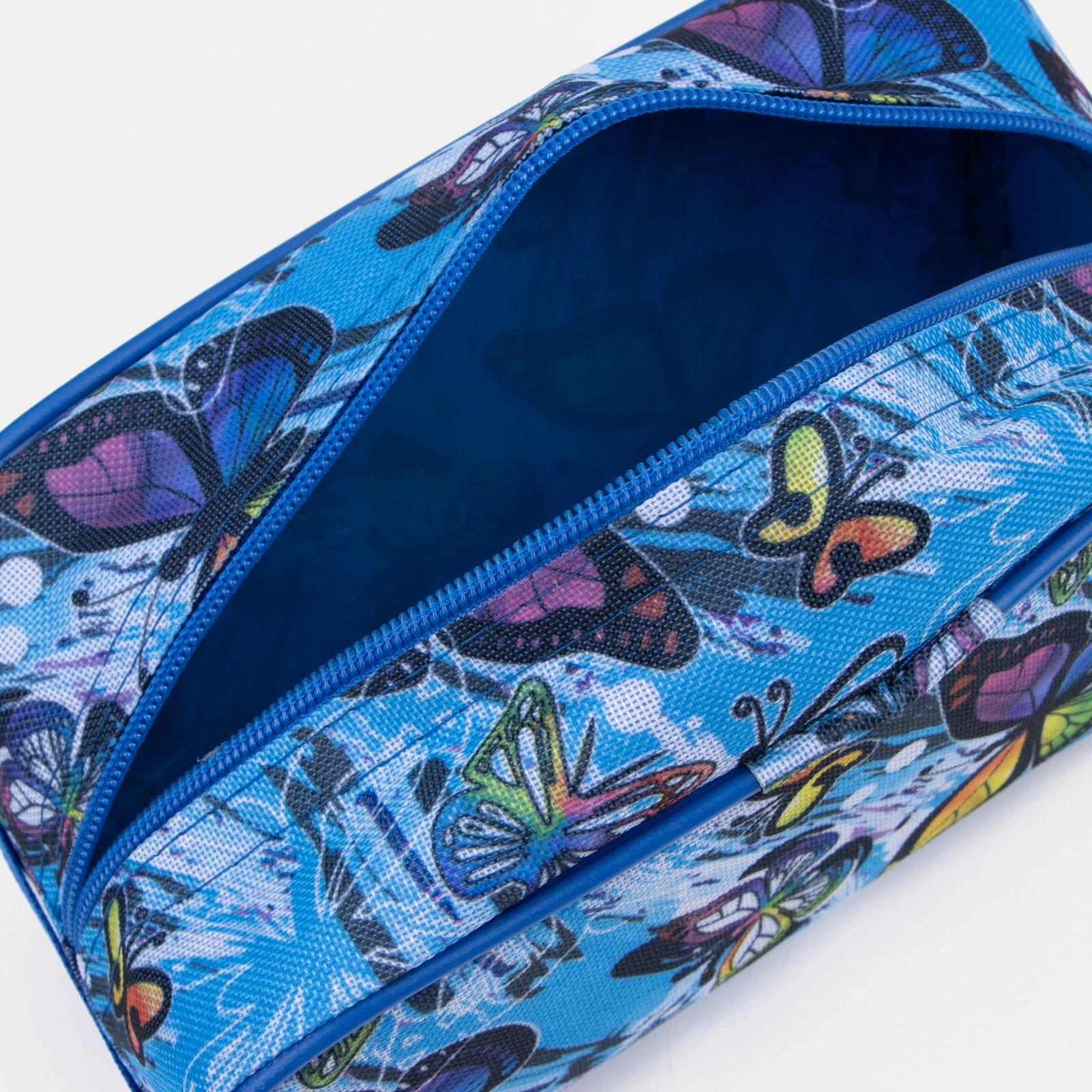Косметичка на молнии, цвет голубой