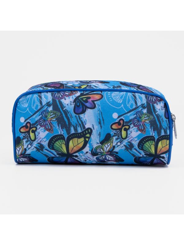 Косметичка на молнии, цвет голубой