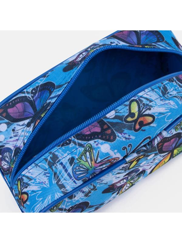 Косметичка на молнии, цвет голубой