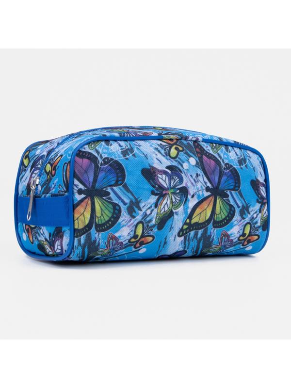 Косметичка на молнии, цвет голубой