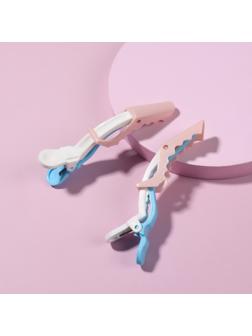 Набор зажимов для волос, 11 см, 2 шт, цвет МИКС/чёрный/белый