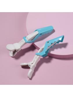 Набор зажимов для волос, 11 см, 2 шт, цвет МИКС/белый