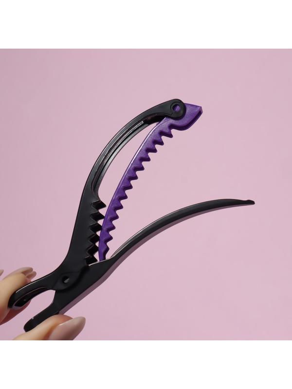 Набор зажимов для волос, 12 см, 2 шт, цвет МИКС/чёрный