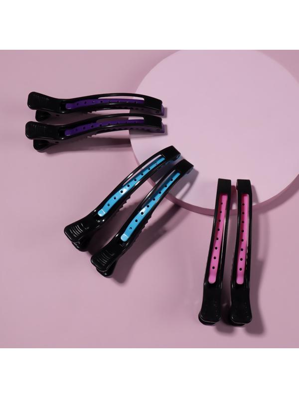 Набор зажимов для волос, 12 см, 2 шт, цвет МИКС/чёрный