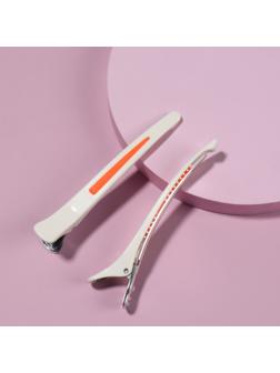 Набор зажимов для волос, с силиконовой вставкой, 11,2 см, 2 шт, цвет МИКС