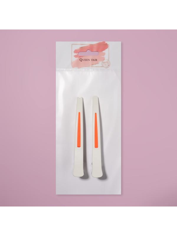 Набор зажимов для волос, с силиконовой вставкой, 11,2 см, 2 шт, цвет МИКС