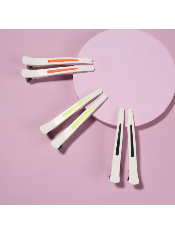 Набор зажимов для волос, с силиконовой вставкой, 11,2 см, 2 шт, цвет МИКС