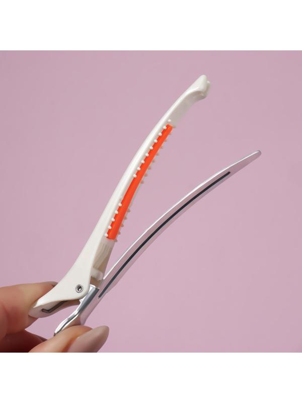 Набор зажимов для волос, с силиконовой вставкой, 11,2 см, 2 шт, цвет МИКС