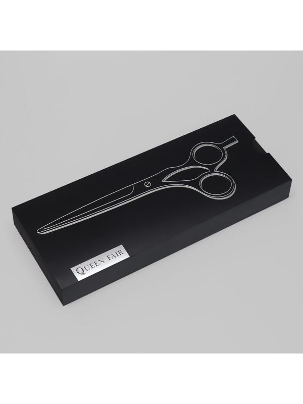 Ножницы парикмахерские с упором «Premium», лезвие — 6,5 см, цвет серебристый/синий