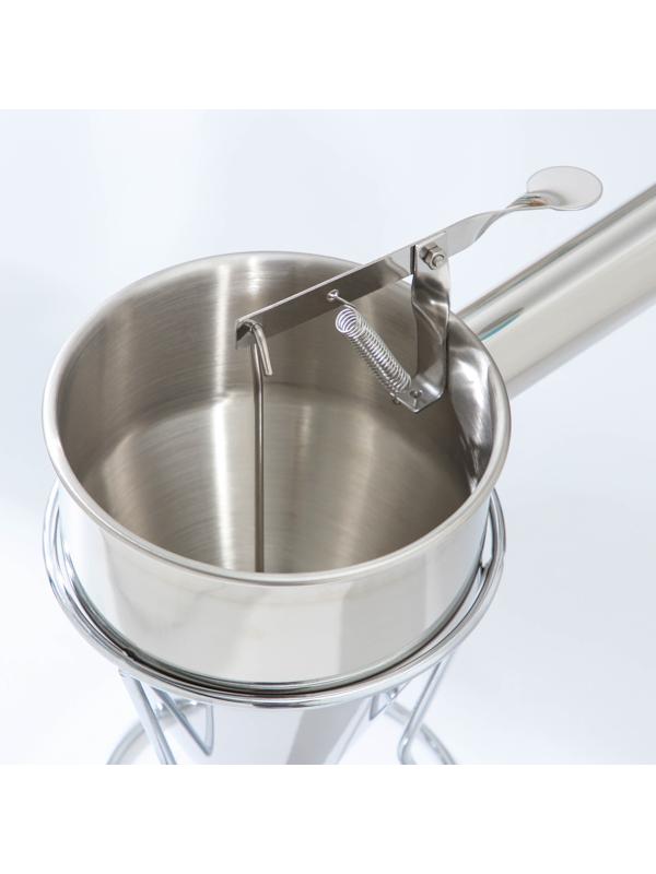 Воронка-дозатор механическая KONFINETTA, 19,5×16,2×12 см, диаметр воронки 11,6 см, выход 8 мм, нержавеющая сталь