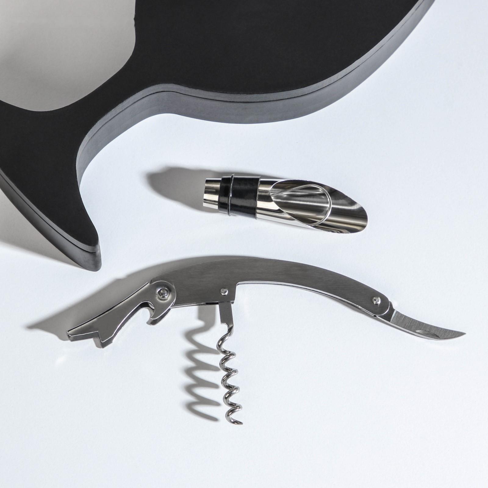 Набор для вина «Бокал», 2 предмета: штопор, каплеуловитель