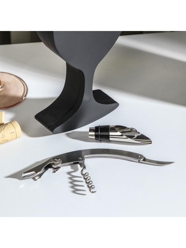 Набор для вина «Бокал», 2 предмета: штопор, каплеуловитель