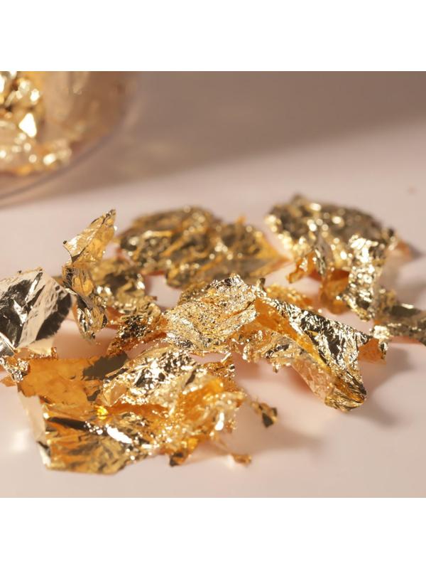 Поталь для декора, 3 гр, в пластиковой банке, цвет золотистый