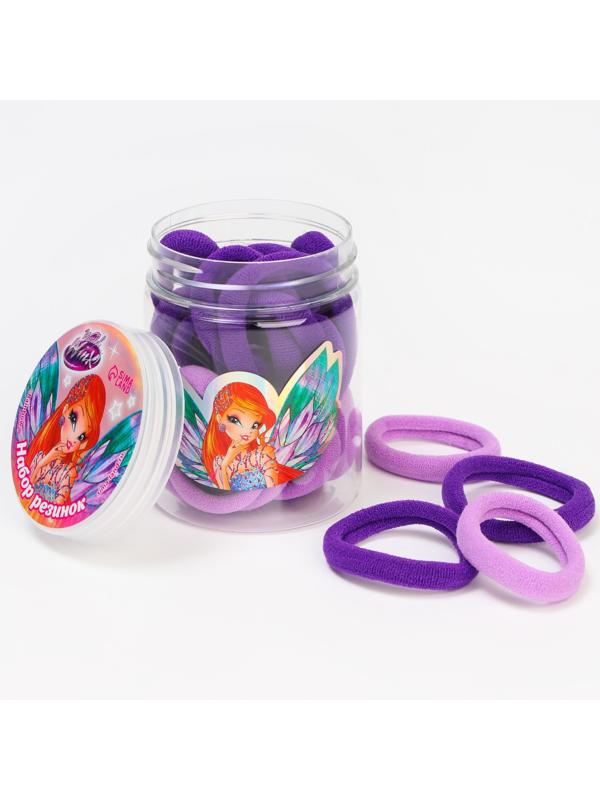 Набор резинок для волос в банке 20 шт, фиолетовые, WINX