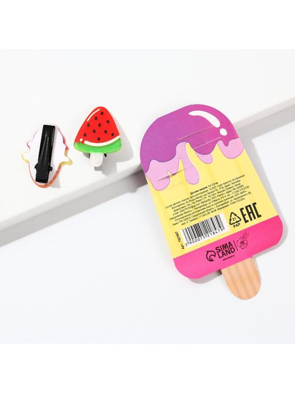 Детские заколки для волос «Красивые вкусняшки для самой милой няшки», 2 шт.