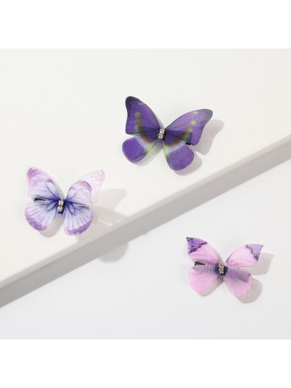 Заколки для волос бабочки «Маленькая радость», 3 шт.