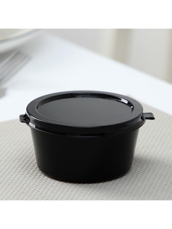 Контейнер-соусник с неразъёмной крышкой, 80 мл, цвет чёрный