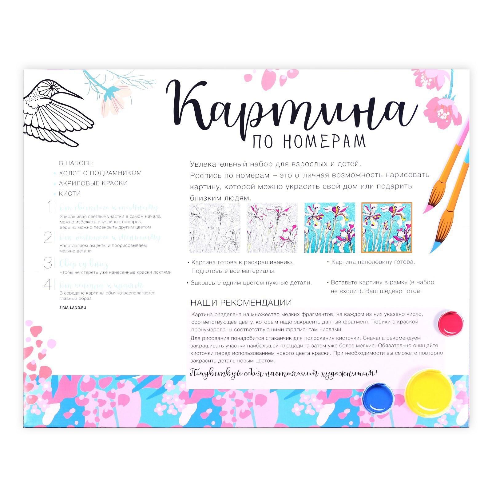 Картина по номерам на холсте с подрамником «Девушка с птицами» 40х50 см