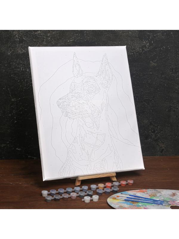 Картина по номерам на холсте с подрамником «Доберман» 40х50 см