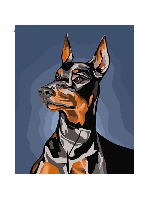 Картина по номерам на холсте с подрамником «Доберман» 40х50 см