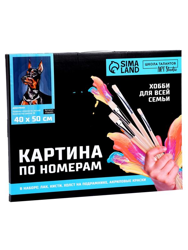 Картина по номерам на холсте с подрамником «Доберман» 40х50 см