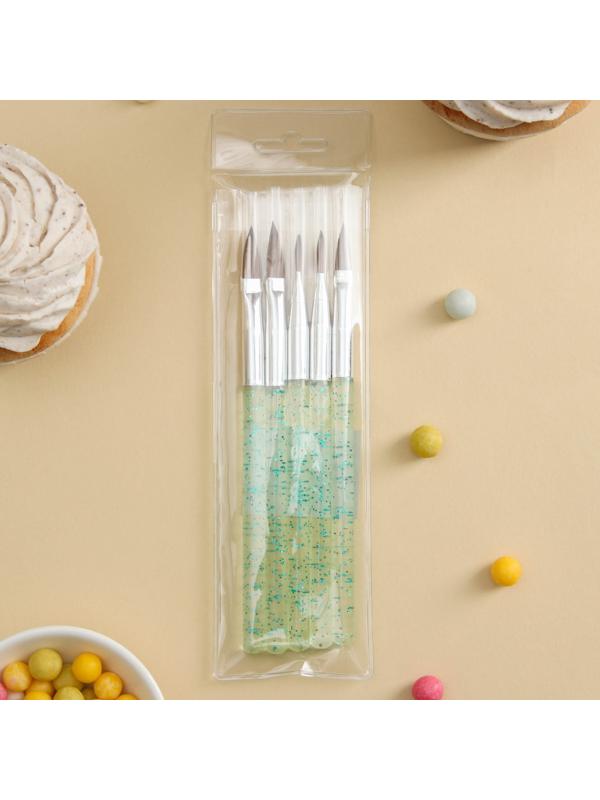 Набор кондитерских кисточек для декорирования «Сияние», 5 шт