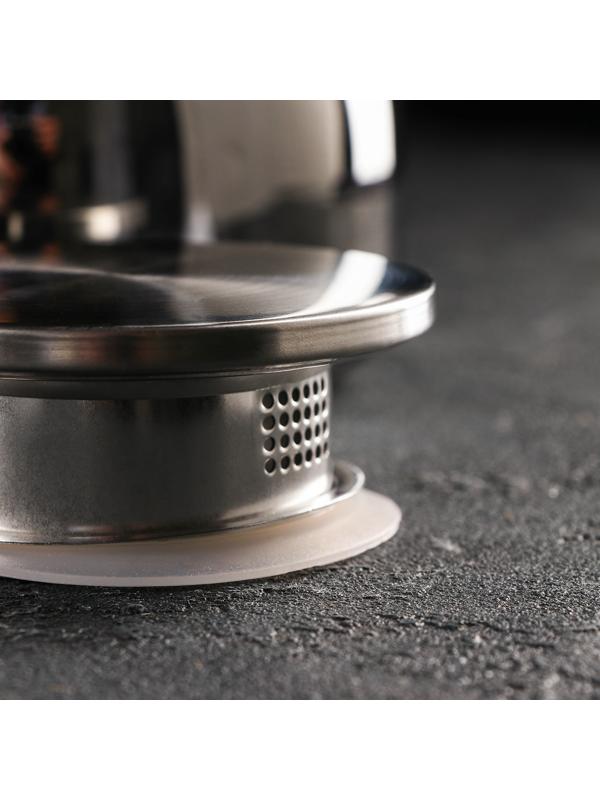 Чайник стеклянный заварочный «Глори», 1 л, с металлическим ситом, цвет серый