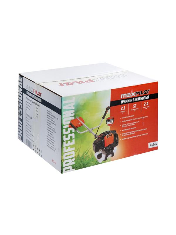 Триммер бензиновый MAXPILER MGT-52, 2Т, 2.3 л.с., 52 см3, 8100 об/мин, леска/нож