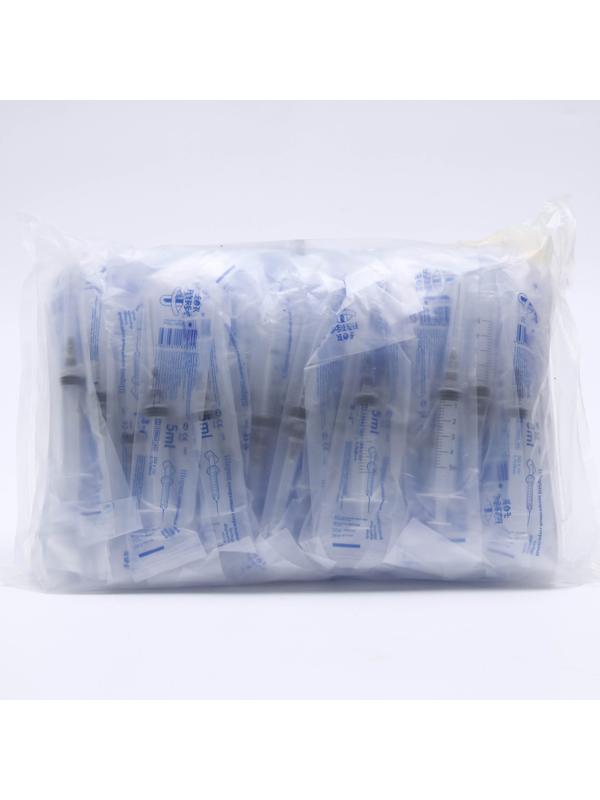 Шприц 5,0 мл Китай 3-х компонентный с иглой 22G Бейджинг