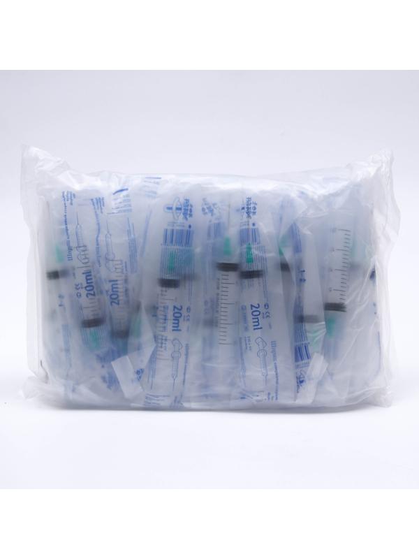 Шприц 20,0 мл Китай (3-х комп) с иглой 21G Бейджинг