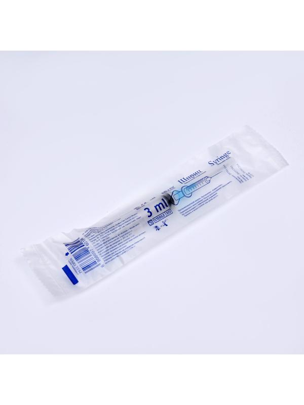 Шприц 3,0 мл Китай 3-х компонентный, с иглой 23G? 0.63 х 32 mm, Хуайань