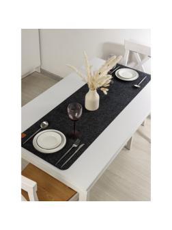 Дорожка на стол Доляна «Грэй», 40×150 см, толщина 4 мм, цвет тёмно-серый