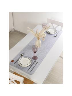 Дорожка на стол Доляна «Грэй», 40×150 см, толщина 4 мм, цвет светло-серый