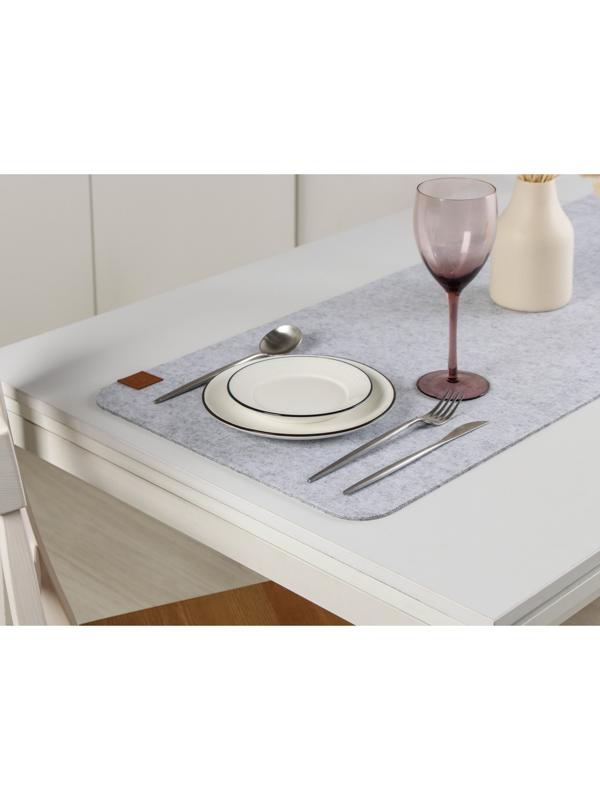 Дорожка на стол Доляна «Грэй», 40×150 см, толщина 4 мм, цвет светло-серый