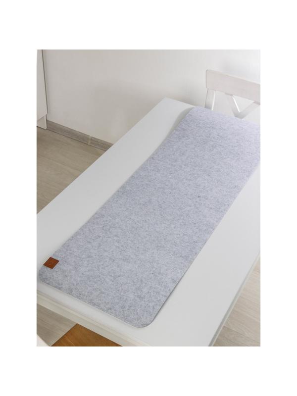 Дорожка на стол Доляна «Грэй», 40×150 см, толщина 4 мм, цвет светло-серый