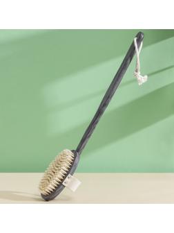 Щётка массажная для тела Доляна «Шоколадница», натуральная щетина, цвет серый