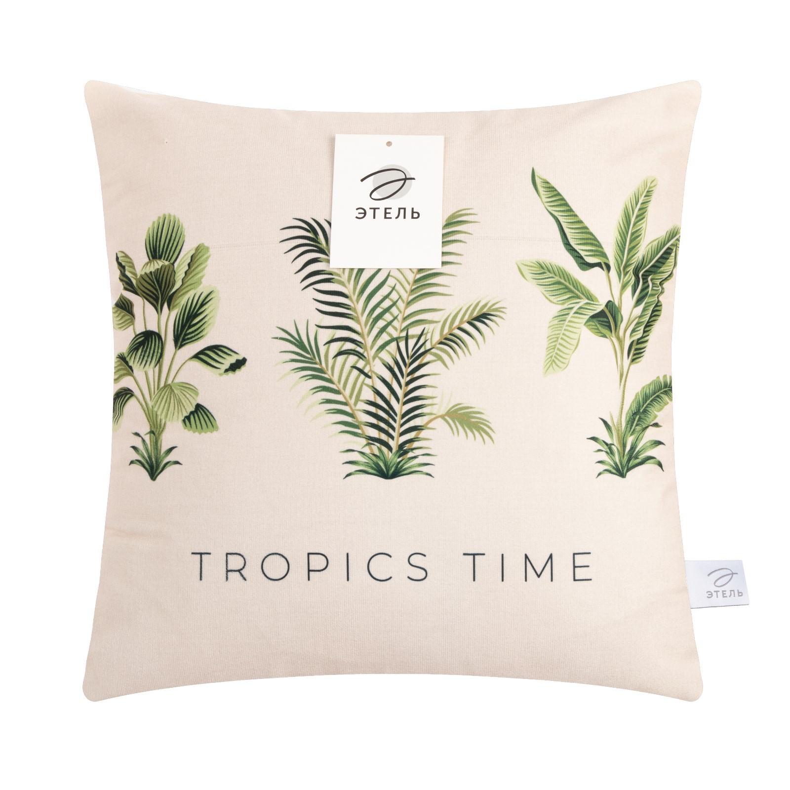 Наволочка декоративная Этель «Tropics time», 40х40 см, 100 п/э, велюр