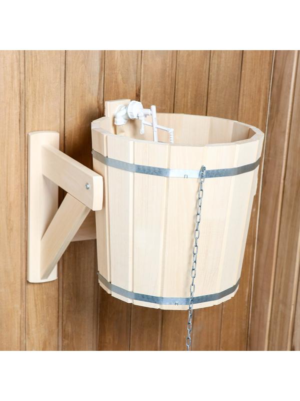 Обливное устройство из липы, 15 л, с переливным устройством