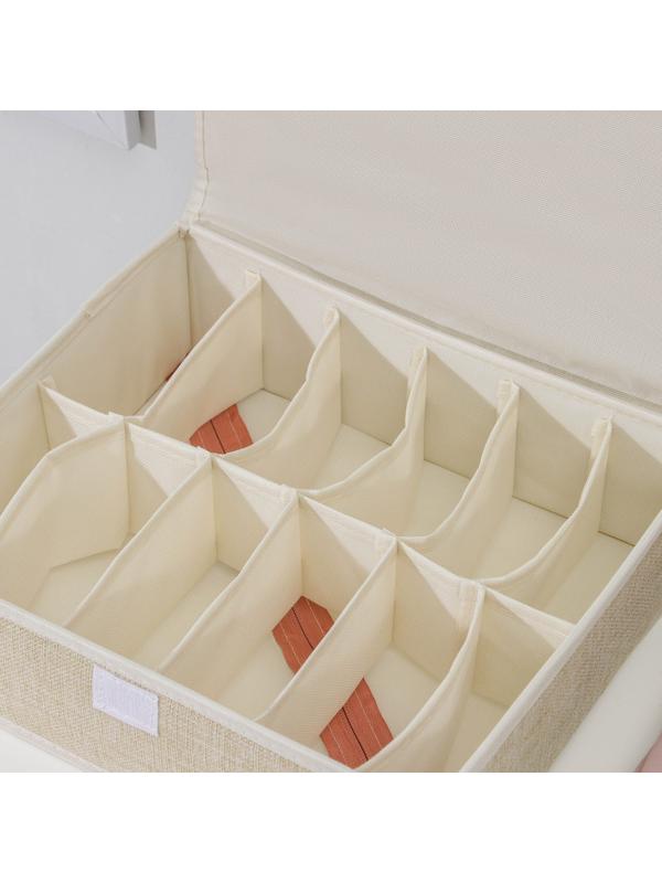 Набор органайзеров для хранения белья с крышкой «Пастель», 3 шт, 31,5×25×10 см, цвет бежевый