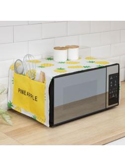 Чехол для микроволновой печи Доляна «Ананасы», 100×35 см
