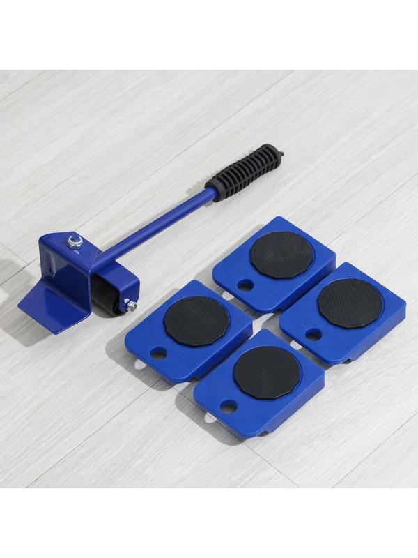 Набор для перемещения мебели: домкрат, платформы на колёсиках, цвет МИКС