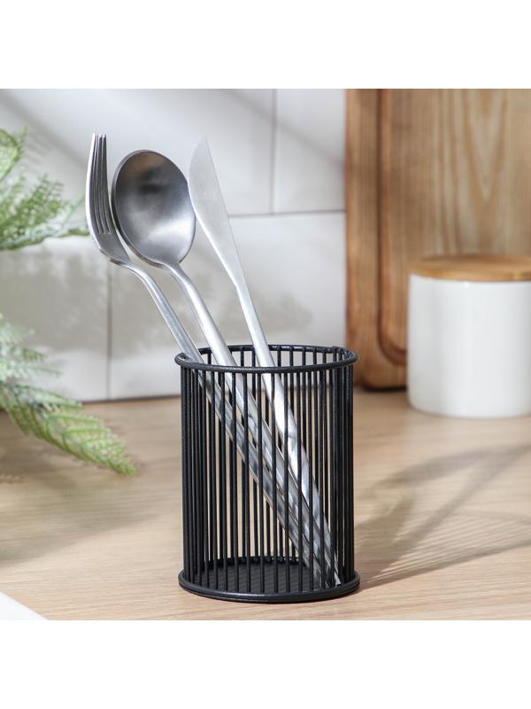 Сушилка для столовых приборов Доляна «Лофт», 8×8×10 см, цвет чёрный