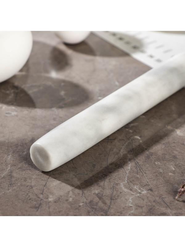 Скалка из мрамора Magistro, 25×2,2×2,2 см, цвет белый