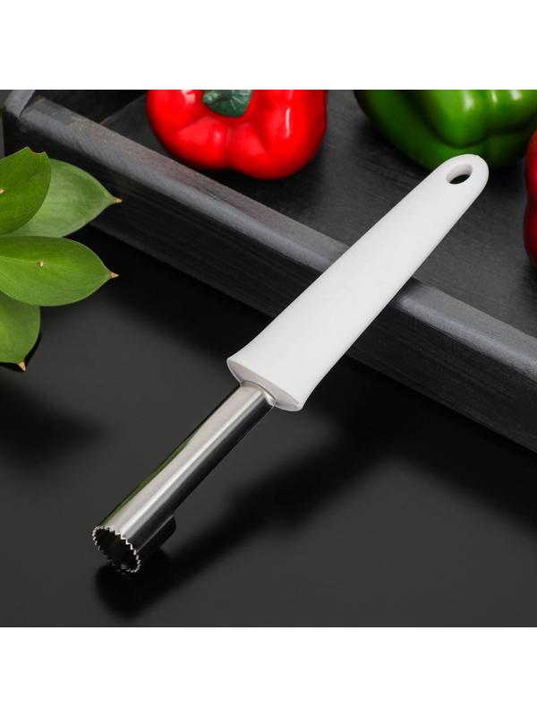 Нож для удаления сердцевины Доляна «Сливки», 21,8×3,5×1,5 см, цвет белый