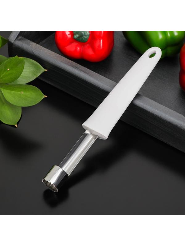 Нож для удаления сердцевины Доляна «Сливки», 21,8×3,5×1,5 см, цвет белый