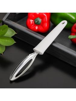 Рыбочистка Доляна «Сливки», 25×3,5×1,5 см, цвет белый