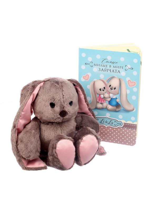 Мягкая игрушка «Зайка Li», с книгой, девочка